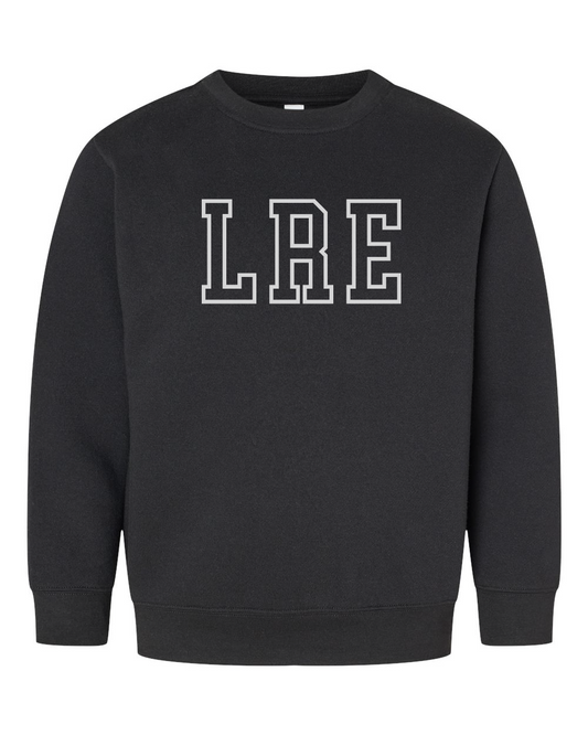 LRE *Puff Print* Black Crewneck