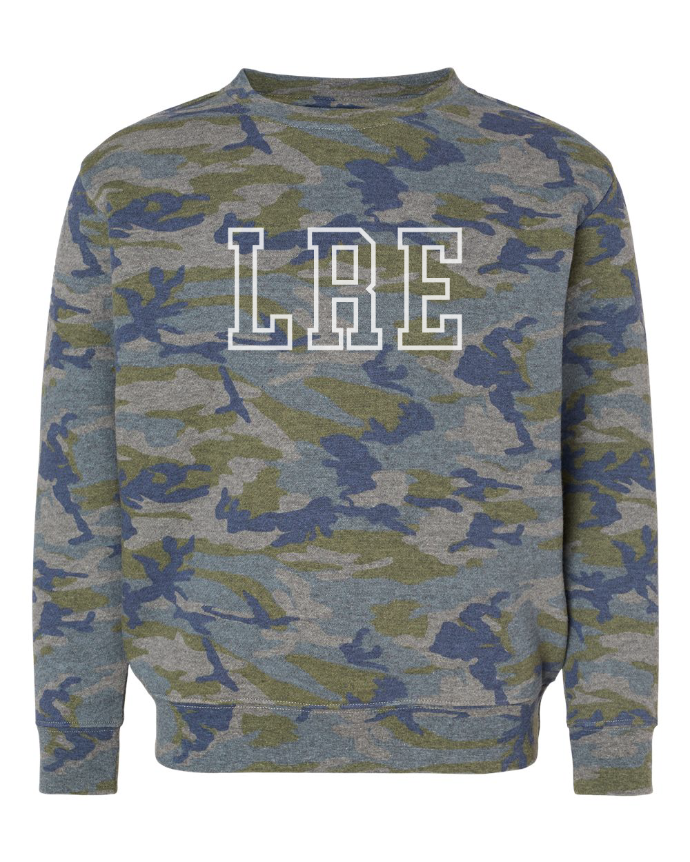 LRE- *Puff Print*  Vintage Camo Crewneck