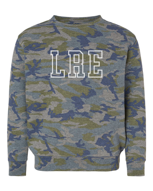 LRE- *Puff Print*  Vintage Camo Crewneck