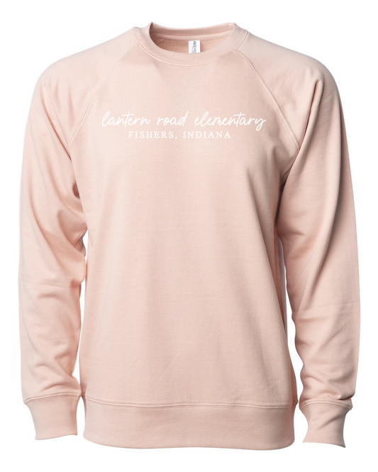 LRE- Lantern Road Elementary Script - Rose Crewneck