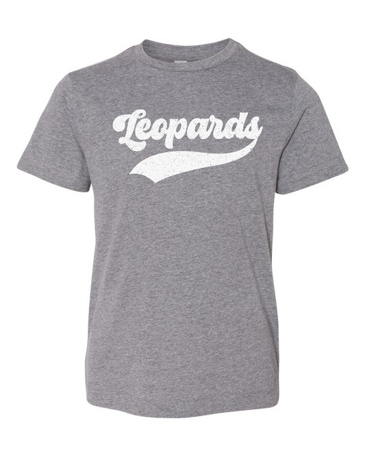LRE- Retro Leopards Script Granite Heather Tee